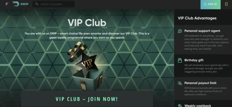Drip Casino Pokies Overview