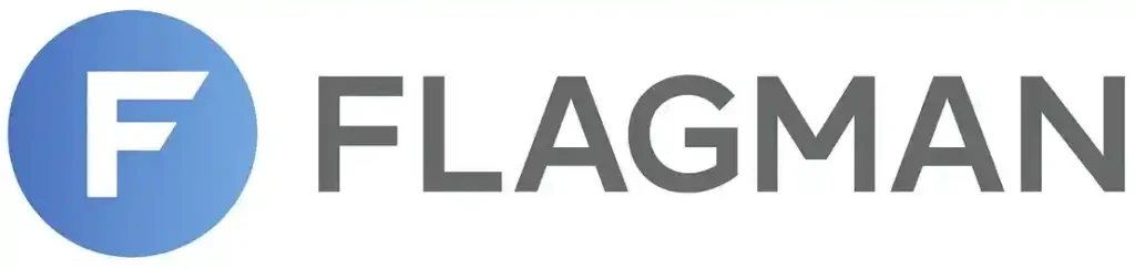 Flagman Casino logo with bold modern lettering on white background.