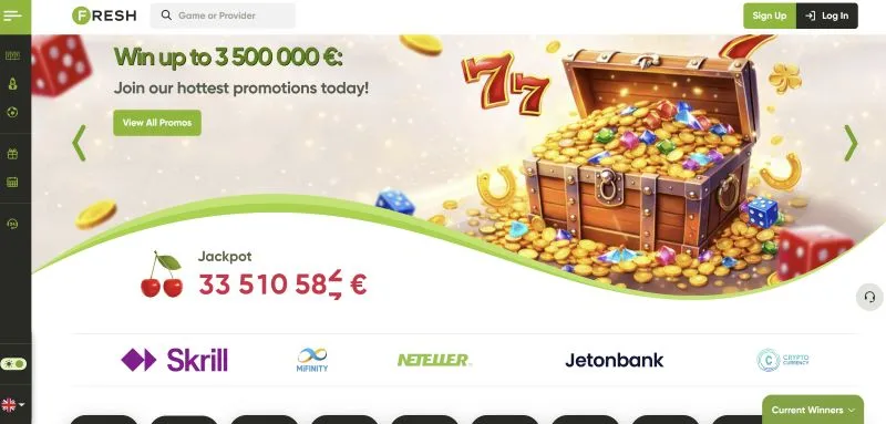 Fresh Casino NZ Interface Overview