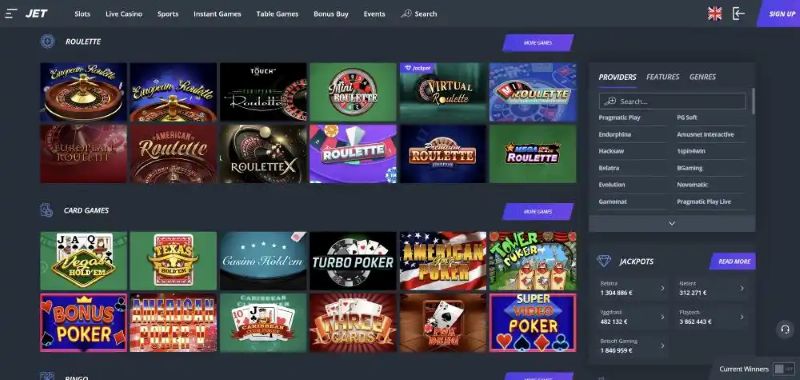 Jet Casino Megaways and High Volatility Pokies