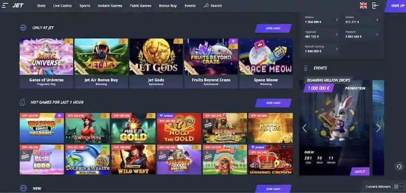 Jet Casino Games Lobby