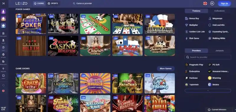 Legzo Casino Megaways and High Volatility Pokies