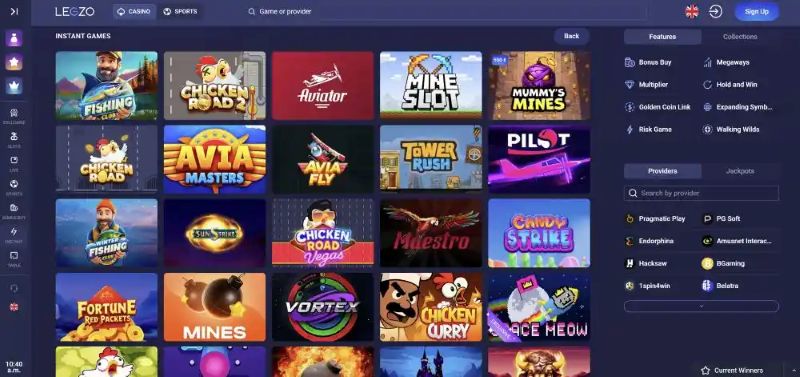 Legzo Casino POLi Payment and Crypto Methods