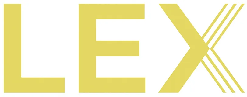 LEX Casino logo with bold modern lettering on white background.