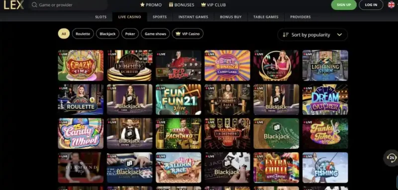 Lex Casino Games Library