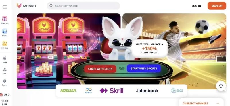 Monro Casino NZ Interface Overview