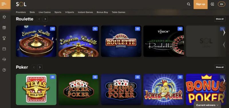 Sol Casino Megaways and High Volatility Pokies
