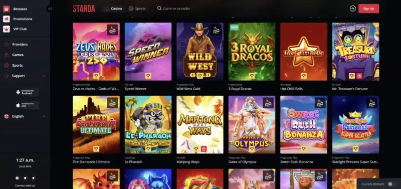 Starda Casino High Volatility Slots