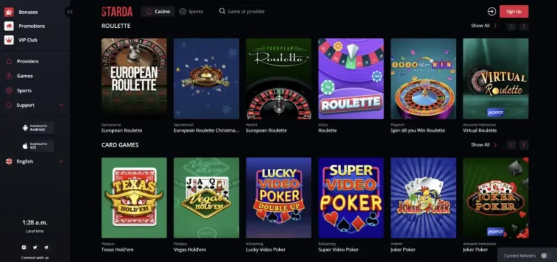 Starda Casino Live Dealer Action